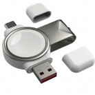WHITE USB PORTABLE MAGNETIC WIRELESS CHARGER