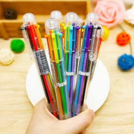 Multi-color 6 in 1 Color Ballpoint Pen Ball Point Pens Kids School Office Supply Multi-color 6 in 1 Color Ballpoint Pen Ball Point Pens Kids School Office Supply