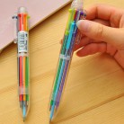 Multi-color 6 in 1 Color Ballpoint Pen Ball Point Pens Kids School Office Supply
