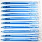 10 x CLEAR CLIP Blue Retractable Ball Point Pen 0.5mm Pack Set