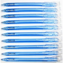 10 x CLEAR CLIP Blue Retractable Ball Point Pen 0.5mm Pack Set 10 x CLEAR CLIP Blue Retractable Ball Point Pen 0.5mm Pack Set