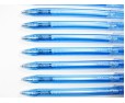 10 x CLEAR CLIP Blue Retractable Ball Point Pen 0.5mm Pack Set