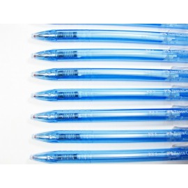 10 x CLEAR CLIP Blue Retractable Ball Point Pen 0.5mm Pack Set 10 x CLEAR CLIP Blue Retractable Ball Point Pen 0.5mm Pack Set