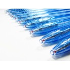 10 x CLEAR CLIP Blue Retractable Ball Point Pen 0.5mm Pack Set