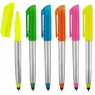 Highlighter Marker With Pen and Stylus Combo with Chisel Tips, 5pcs per Pack