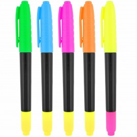 Double sided Highlighters Comes in an array of bright colors, 5 colors per pack Double sided Highlighters Comes in an array of bright colors, 5 colors per pack