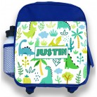 Kids Backpack Any Name Dinosaur Boys Children School Bag
