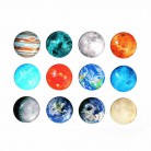 12pcs Refrigerator Magnets Decorative Glass Round Fridge Magnets for Office Home (12pcs per 1 pack)