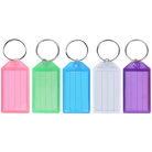 Key Tags Container 20 Pack Plastic Keys Labels Label Ring Window 5 Colors New (5pcs per 1 pack)