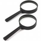 2 PC MAGNIFYING GLASSES SET Handheld Magnifier Magnification Glass Large Reading