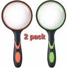 2 Pack 75mm 10X Handheld Magnifying Glass Shatterproof Reading Magnifier