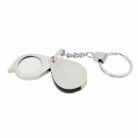 Mini Portable 10X Glass Lens Illuminated Magnifier Magnifying Glass Keychain