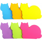 Cute Cat Sticky Notes 6 Color Bright Colorful Sticky Pad 75 Sheets/Pad Self-Stick