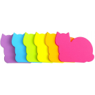 Cute Cat Sticky Notes 6 Color Bright Colorful Sticky Pad 75 Sheets/Pad Self-Stick
