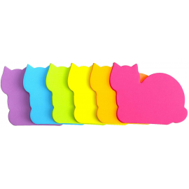 Cute Cat Sticky Notes 6 Color Bright Colorful Sticky Pad 75 Sheets/Pad Self-Stick Cute Cat Sticky Notes 6 Color Bright Colorful Sticky Pad 75 Sheets/Pad Self-Stick