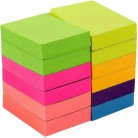 Self Sticky Notes Memo Reminder Neon Assorted Colors 12 Pads 100 Sheets Adhesive