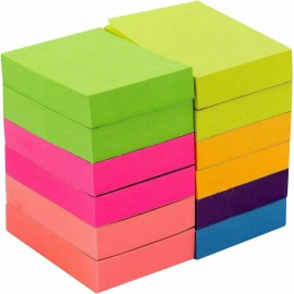 Self Sticky Notes Memo Reminder Neon Assorted Colors 12 Pads 100 Sheets Adhesive Self Sticky Notes Memo Reminder Neon Assorted Colors 12 Pads 100 Sheets Adhesive