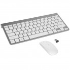 Wireless Keyboard And Mouse Combo Set 2.4G For PC Laptop Computer + USB Receiver (Silver)