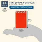 Mini Small Spiral Notepads Notebooks Lined Paper, 6 Color, 2x3.5" (24Pack)