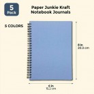 5x Kraft Notebook Journals Note Book Pad Schools College Ruled 5 Colors, 6" x 8" (5 pack)