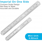 Metal Ruler, Steel Ruler with Inch and Metric, Stainless Steel Ruler Set (4PCS PACK)