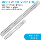 Metal Ruler, Steel Ruler with Inch and Metric, Stainless Steel Ruler Set (4PCS PACK)
