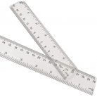 2 Pack Plastic Ruler Straight Ruler Clear See through Measuring Acrylic Tool (2PCS PACK)