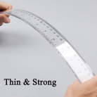 2 Pack Plastic Ruler Straight Ruler Clear See through Measuring Acrylic Tool (2PCS PACK)