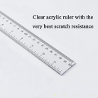 2 Pack Plastic Ruler Straight Ruler Clear See through Measuring Acrylic Tool (2PCS PACK)