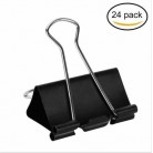 Extra Large Binder Clips 2-Inch (24 Pack), Big Paper Clamps for Office Supplies