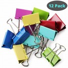 Large Binder Clips, 2 Inch, 12 Pack, Colored Paper Clip, Colorful