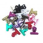 20pcs Mixed Color Metal Bulldog Clips, Utility Paper Clips, Hinge Clips