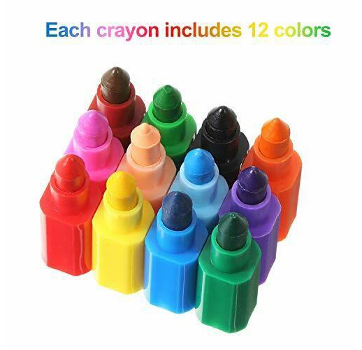 12 Colours Kids Children Fun Stacking Crayons Swap Point Bullet Crayon Pencil 