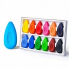 Washable Toddler Crayons, 12 Colors Water-Drop Shape Crayons Bulk for Kids, Non