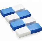 Two-Tone White & Blue Vinyl Soft Pencil Mark Eraser Rubber for School (8 pack)