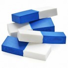 Two-Tone White & Blue Vinyl Soft Pencil Mark Eraser Rubber for School (8 pack)